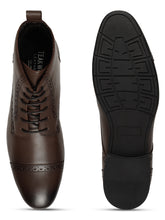 Load image into Gallery viewer, Men's Brown Laser Cut-Work Leather Chukka Boots