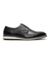 Load image into Gallery viewer, Men's Black Semi-Formal Lace-Up Leather Shoes