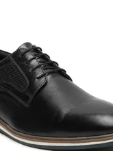 Load image into Gallery viewer, Men's Black Semi-Formal Lace-Up Leather Shoes
