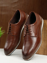 Load image into Gallery viewer, Men's Tan Semi-Formal Lace-Up Leather Shoes