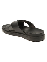 Load image into Gallery viewer, Men's Black Leather Criss - Cross Slippers