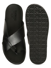 Load image into Gallery viewer, Men's Black Leather Toe Loop Sandals