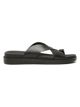 Load image into Gallery viewer, Men's Black Leather Toe Loop Sandals