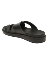 Load image into Gallery viewer, Men's Black Leather Toe Loop Sandals
