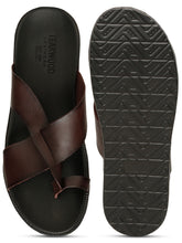 Load image into Gallery viewer, Men's Brown Leather Toe Loop Sandals