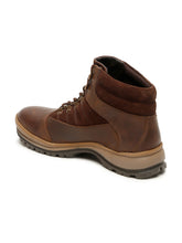 Load image into Gallery viewer, Men's Brown Leather Mid-Top Hiking Boots