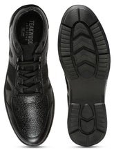 Load image into Gallery viewer, Men Black Leather Lace-Up Semi-Formal shoes