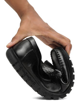Load image into Gallery viewer, Men's Black Weave Pattern Leather 360 Loafers