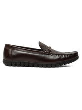 Load image into Gallery viewer, Men's Brown Weave Pattern Leather 360 Loafers