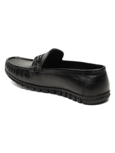 Load image into Gallery viewer, Men's Black Solid Leather 360 Loafers