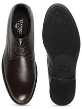 Load image into Gallery viewer, Men's Brown Texture Leather Derbies Shoes