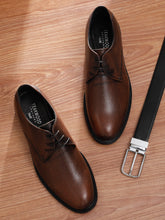 Load image into Gallery viewer, Men's Pine Texture Leather Derbies Shoes