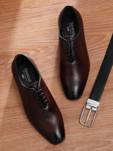 Load image into Gallery viewer, Men's Cheery Two-Tone Texture Leather Derbies Shoes
