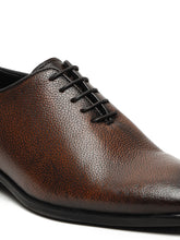 Load image into Gallery viewer, Men's Pine Two-Tone Texture Leather Derbies Shoes
