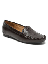 Load image into Gallery viewer, Teakwood Leathers Women Brown Printed Slip-on Loafers