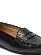 Load image into Gallery viewer, Teakwood Leathers Women Black Solid Slip-on Loafers