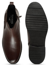 Load image into Gallery viewer, Men's Brown Solid Leather Chelsea boots