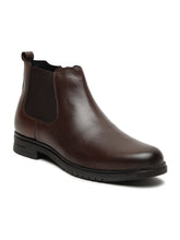 Load image into Gallery viewer, Men's Brown Solid Leather Chelsea boots