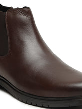 Load image into Gallery viewer, Men's Brown Solid Leather Chelsea boots