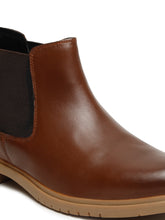 Load image into Gallery viewer, Men's Tan Solid Leather Chelsea boots