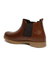 Load image into Gallery viewer, Men's Tan Solid Leather Chelsea boots
