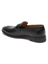 Load image into Gallery viewer, Teakwood Leathers Men Textured Black Square-toe Loafers