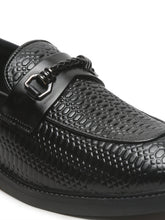 Load image into Gallery viewer, Men's Black Texture Patterned Leather Loafers