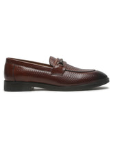 Load image into Gallery viewer, Men's Brown Texture Patterned Leather Loafers