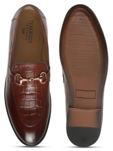 Load image into Gallery viewer, Men's Brown Croco Texture Leather Loafers