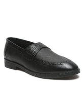 Load image into Gallery viewer, Mens's Black Texture Leather Loafers