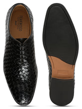 Load image into Gallery viewer, Men Black Leather Basket Wave Oxford