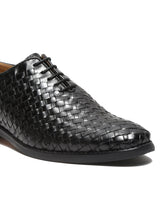 Load image into Gallery viewer, Men Black Leather Basket Wave Oxford