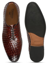 Load image into Gallery viewer, Men Brown Leather Basket Wave Oxford