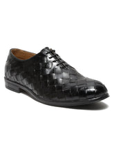 Load image into Gallery viewer, Men Black Leather Wave Oxford