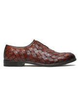 Load image into Gallery viewer, Men Brown Leather Wave Oxford