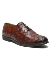 Load image into Gallery viewer, Men Brown Leather Wave Oxford