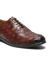 Load image into Gallery viewer, Men Brown Leather Wave Oxford