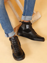 Load image into Gallery viewer, Men’s Leather Stylish High-Top Sneakers
