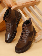 Load image into Gallery viewer, Men’s Leather Stylish High-Top Sneakers