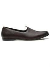 Load image into Gallery viewer, Teakwood Men Brown Textured Leather Mojaris