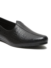 Load image into Gallery viewer, Men Black Textured Leather Comfort Basics Mojaris