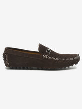 Load image into Gallery viewer, Men Brown Solid Suede Casual Loafers