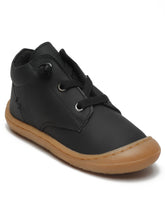 Load image into Gallery viewer, Kid's Black Leather Comfort Insole Sneakers