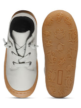 Load image into Gallery viewer, Kid's Grey Leather Comfort Insole Sneakers