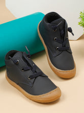 Load image into Gallery viewer, Kid's Navy Leather Comfort Insole Sneakers