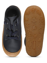 Load image into Gallery viewer, Kid's Navy Leather Comfort Insole Sneakers