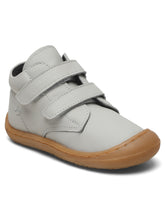 Load image into Gallery viewer, Kid's Grey Leather With Velcro Closure Comfort Insole Sneakers