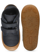 Load image into Gallery viewer, Kid's Navy Leather With Velcro Closure Comfort Insole Sneakers