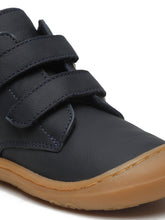 Load image into Gallery viewer, Kid's Navy Leather With Velcro Closure Comfort Insole Sneakers