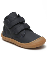 Load image into Gallery viewer, Kid's Navy Leather With Velcro Closure Comfort Insole Sneakers